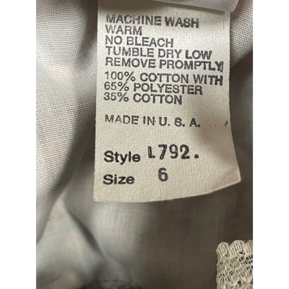 Vintage Mid Century Floral Lace Peasant Dress By Bryan 1970s Prairie Dress Sz 6 - Picture 2 of 4